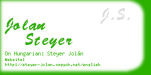 jolan steyer business card